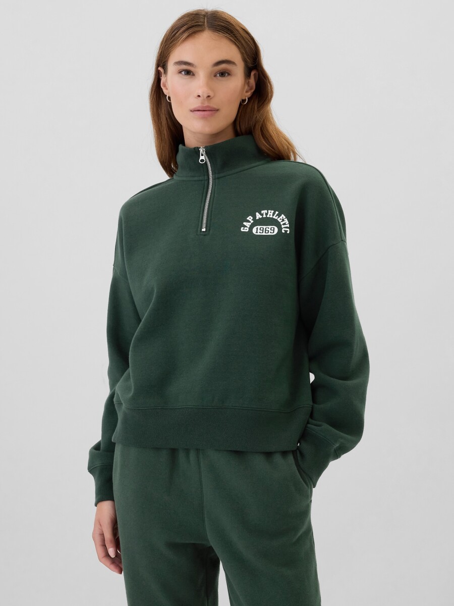 Buzo Deportivo Logo Gap Medio Cierre Mujer - Essex Green 702 