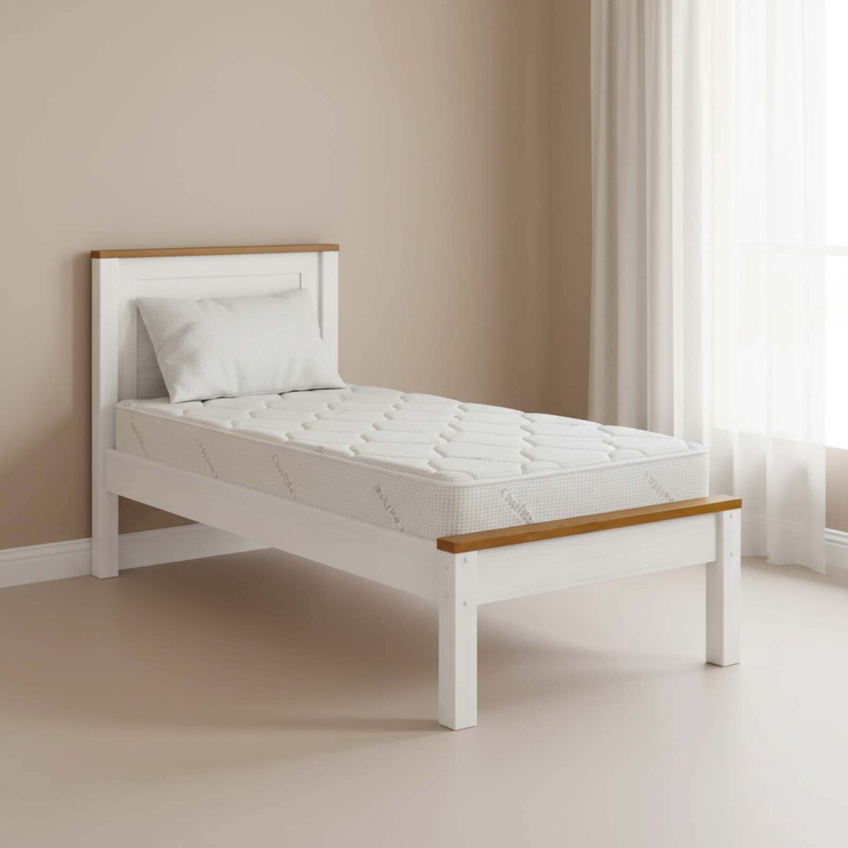 COLCHÓN - 1 PLAZA RESORTESPOCKET1 BLANCO CRYSTAL 