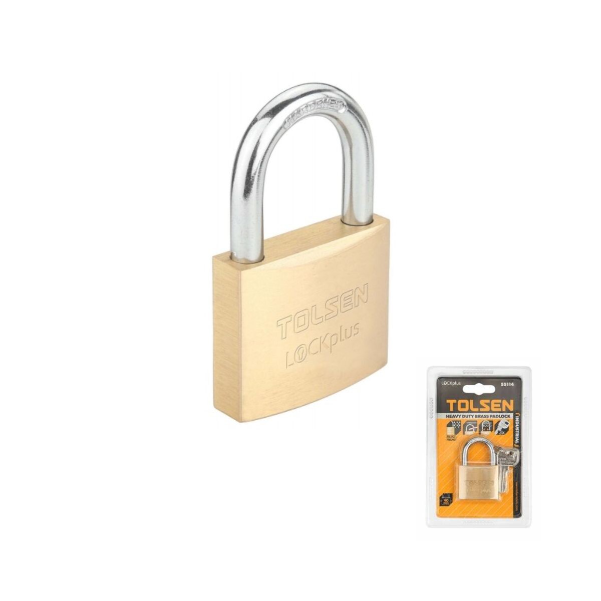 CANDADO BRONCE 50mm d/perno 3 LLAVES TOLSEN Candado Bronce 50mm D/perno 3 Llaves Tolsen