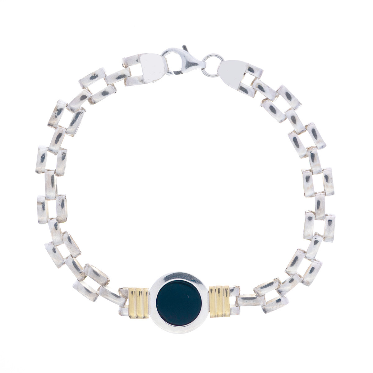Pulsera de plata 925 con double y Onix 