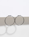 Aros Colgantes Cortos Metal Aros Circulares - Plateado Rodio