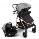 Coche de bebé Bebesit Travel System Jumbo con Baby Silla Gris