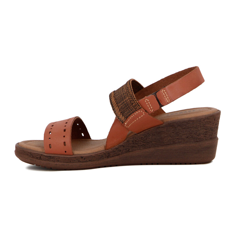 Sandalia Casual Mujer Country Taco Corrido Telha