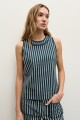 Top de jean rayado azul marino