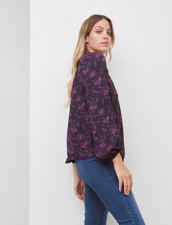 Blusa Gasa Frunces VIOLETA/MULTI