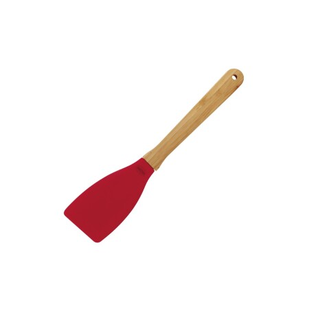 ESPATULA DE SILICONA Y BAMBU MOR ROJO