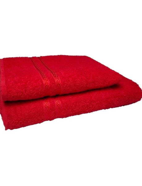 Pack 2 toallas de baño Dohler en algodón 65x140cm y 50x70cm Rojo Pack 2 toallas de baño Dohler en algodón 65x140cm y 50x70cm Rojo
