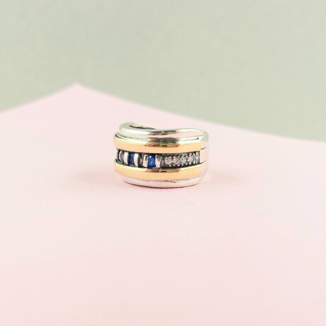 Anillo de plata 925 y double en oro 18 ktes con circonia, Anillo de plata 925 y double en oro 18 ktes con circonia,