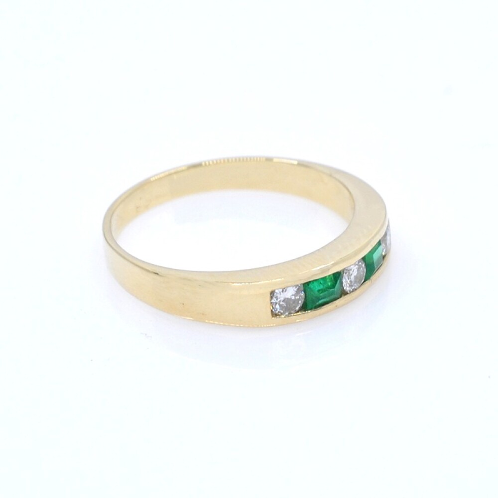 Medio sin fin en oro 18k amarillo esmeraldas y brillantes Medio sin fin en oro 18k amarillo esmeraldas y brillantes