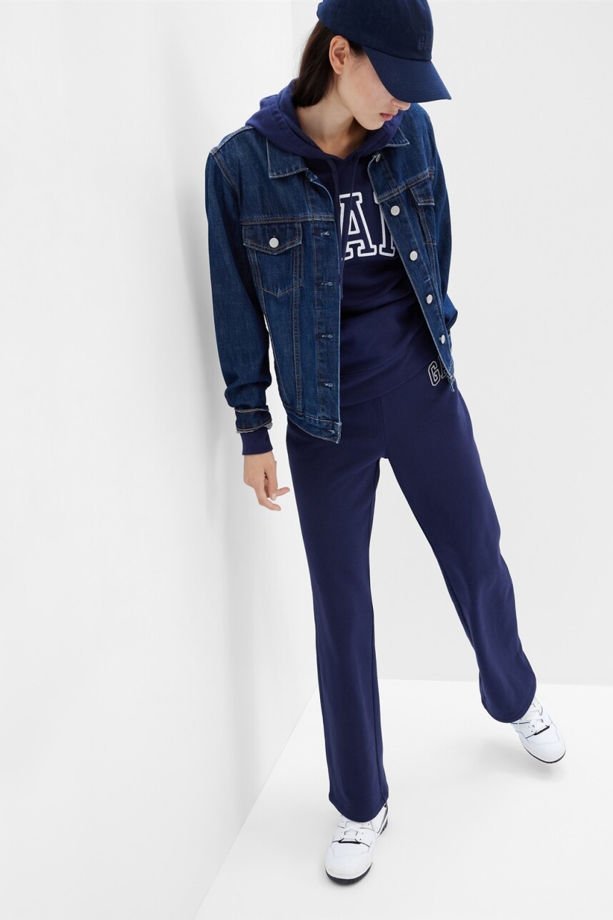 Pantalón Deportivo Logo Gap Sin Puño Mujer Navy Uniform