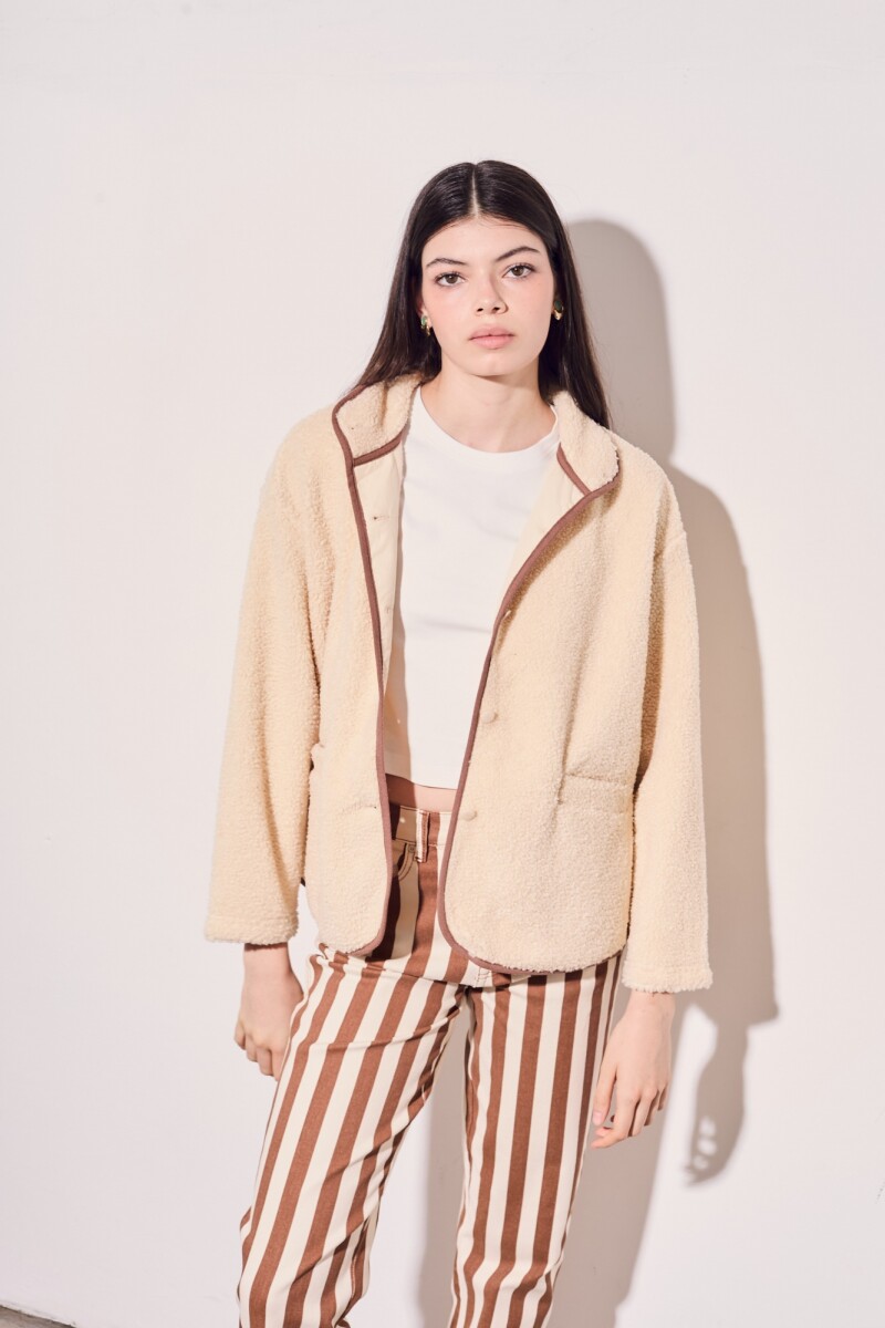 Campera Corderito Vegano Nácar