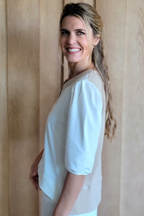 Remera Dalia combinado crudo beige