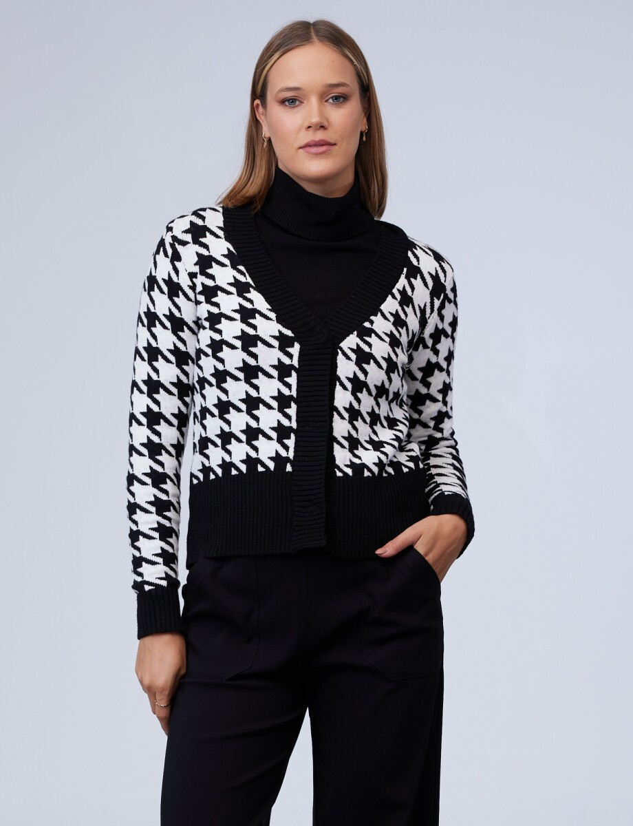 Cardigan Gales - Blanco/negro 