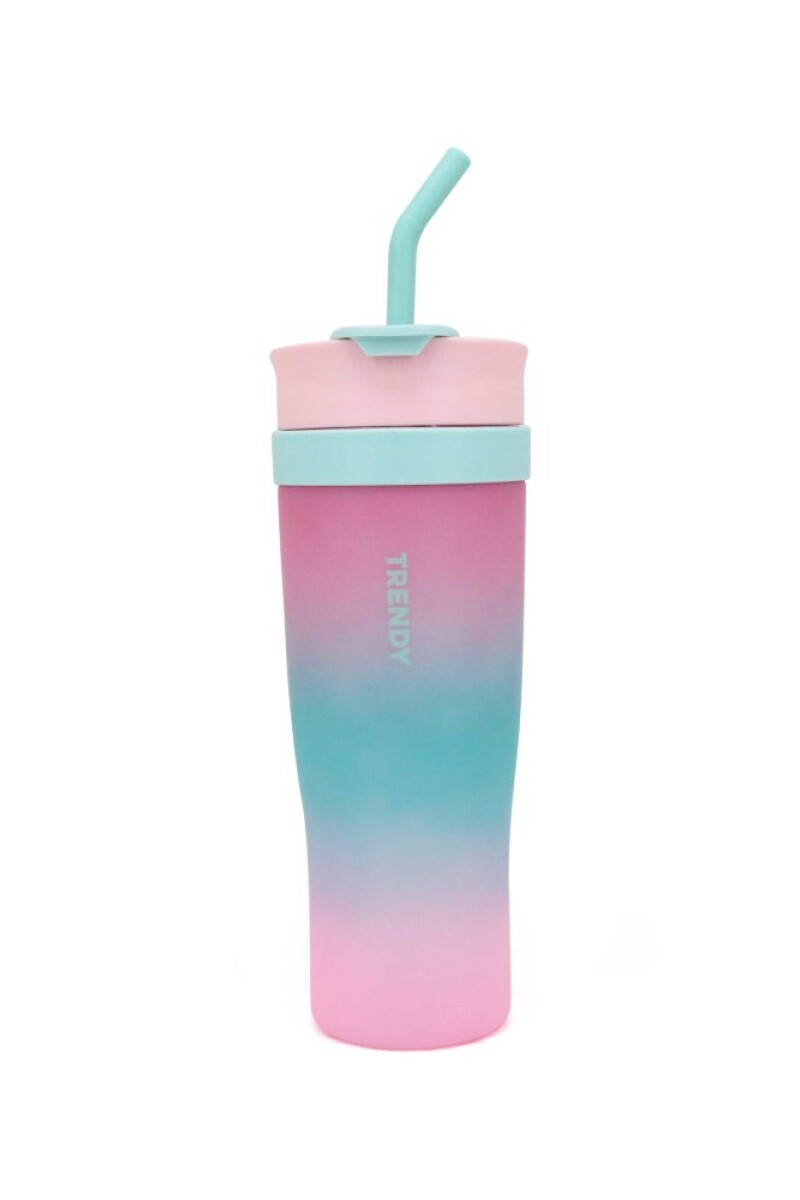 Vaso con sorbo Fucsia