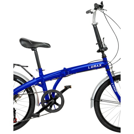 Bicicleta Plegable Rodado 20 Lumax Shimano Parrilla Azul