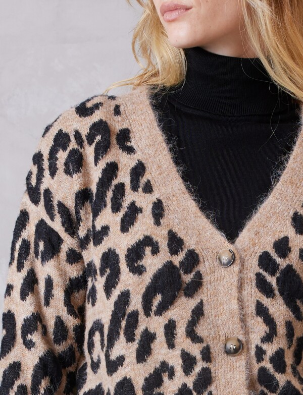 Cardigan Animal Print TOSTADO/MULTI