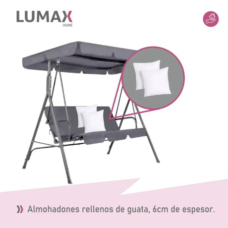 Hamaca Jardín Lumax con Toldo Hierro Exterior Gris