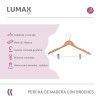 Percha de madera con pinzas x 100 resistente Percha de madera con pinzas x 100 resistente
