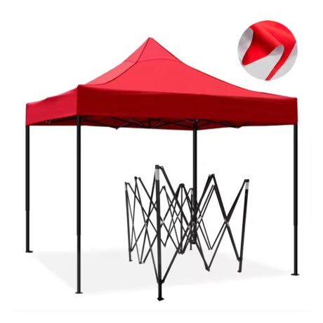 Gazebo Toldo Martillado Azul 3X3MT Metal Plegable Camping ROJO