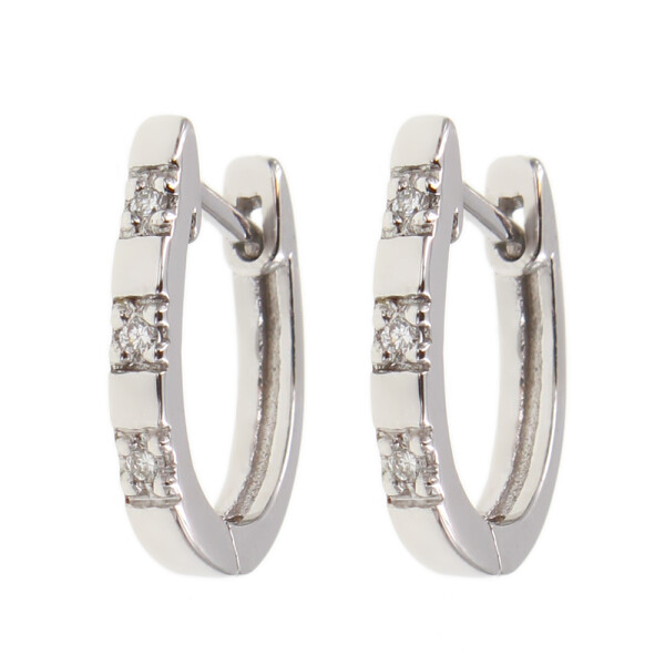 Caravanas Jazmín en oro blanco 18k con brillantes Caravanas Jazmín en oro blanco 18k con brillantes