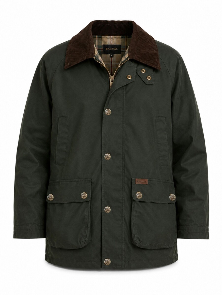 Campera Tipo Encerada - Verde Oscuro 