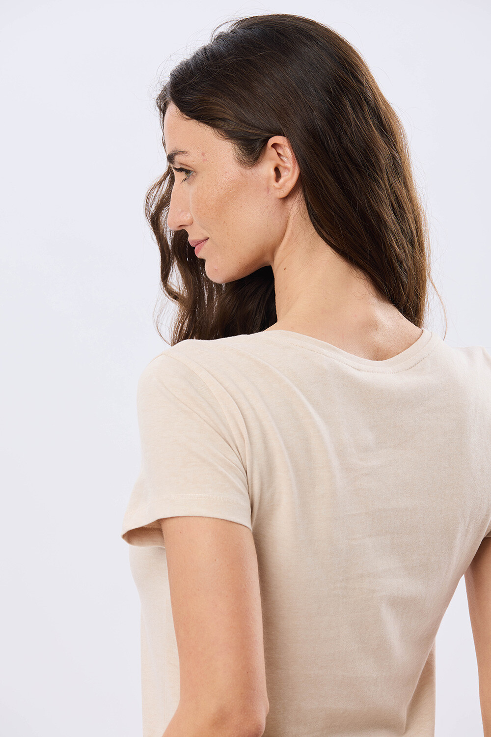 REMERA ESTAMPADA DE ALGODÓN Beige