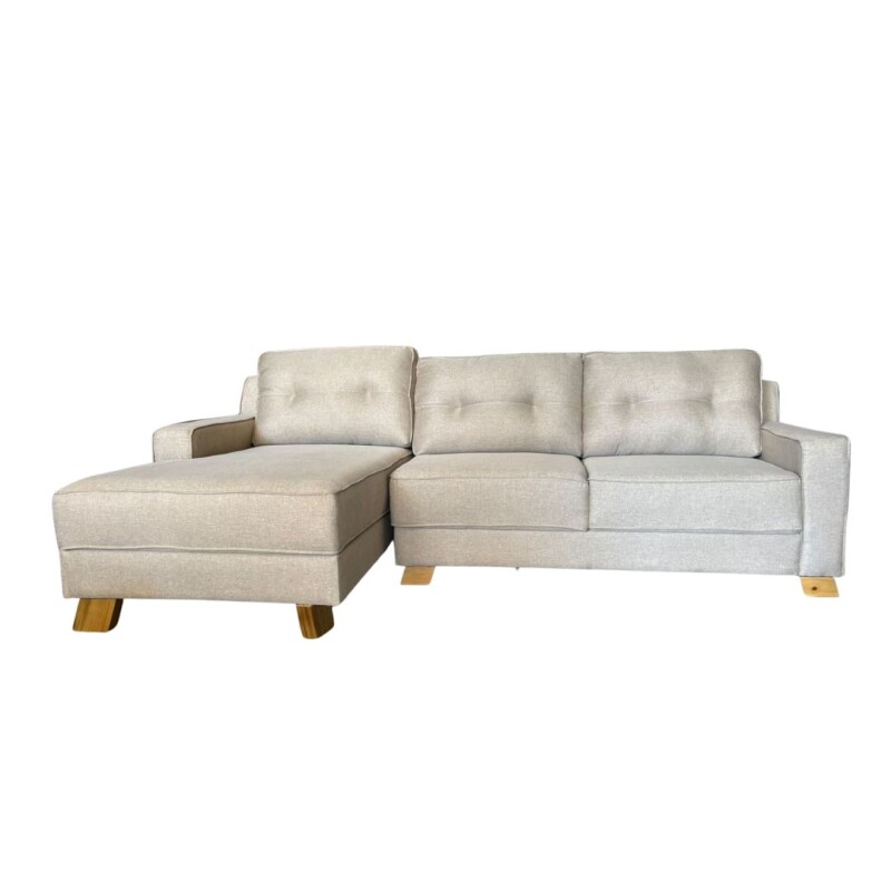 Juego Living esquinero EROS Tipo Chaise Beige Tostado Izquierdo Juego Living esquinero EROS Tipo Chaise Beige Tostado Izquierdo