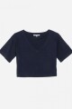 Crop top escote en V AZUL MARINO