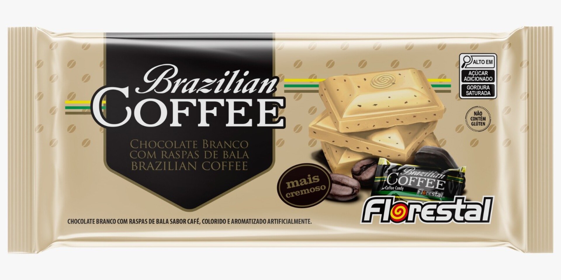 TABLETA CHOCOLATE FLORESTAL 80G BLANCO C/CAFE 