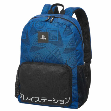 Mochila Escolar Playstation 40Cm Joystick Original Azul Negro