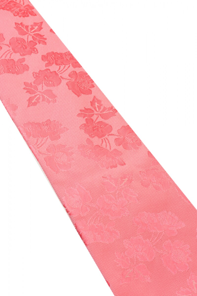 Corbata con pañuelo 8 cm ROSADO LISO