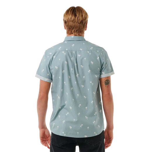 Camisa Rip Curl Paradise Palms S/S Shirt - Celeste Camisa Rip Curl Paradise Palms S/S Shirt - Celeste