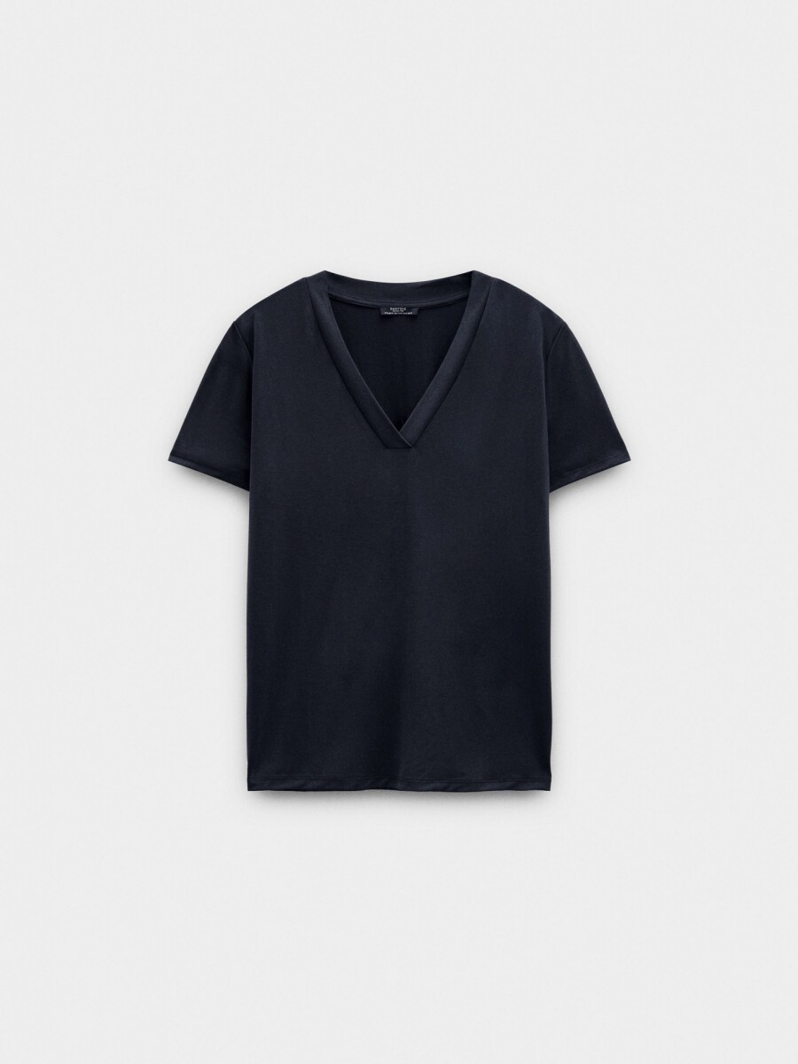 Camiseta Básica Cuello Pico gris