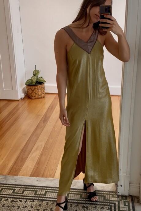 Vestido Bico Verde brillo