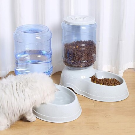 Plato Bebedero Dispensador de Agua Mascotas Perro Gato Celeste