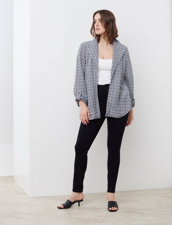 Cardigan Rombos NEGRO/BLANCO