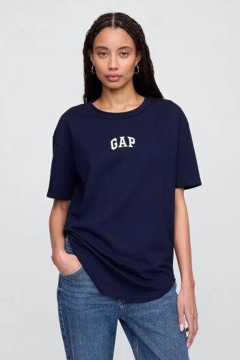 Remera Boyfriend Logo Gap Mujer Navy Uniform