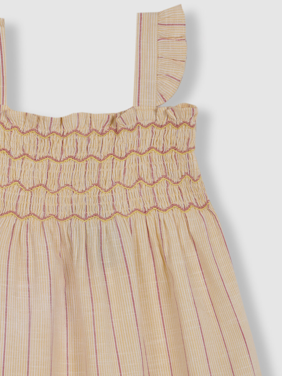 Vestido De Rayas Blanco
