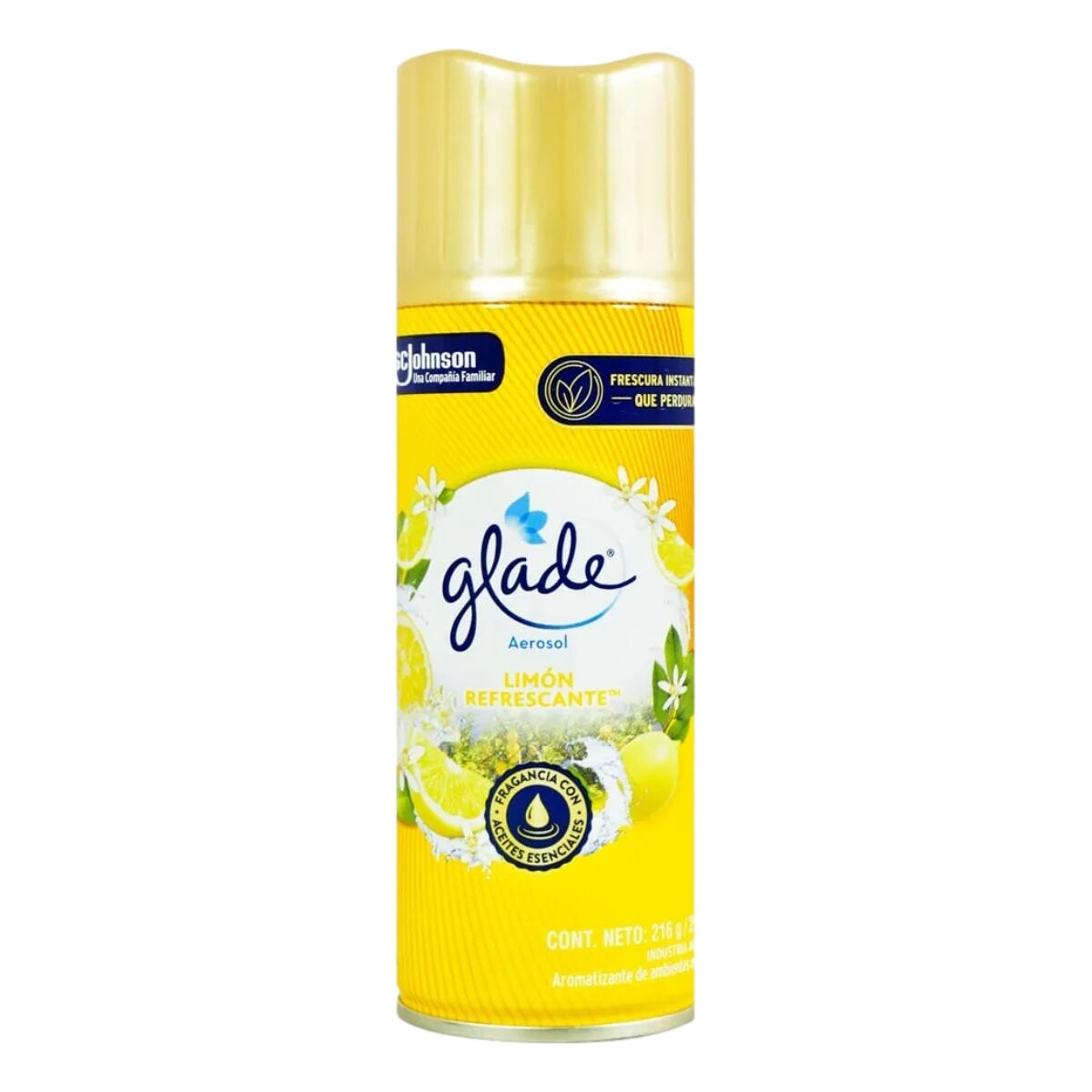 Desodorante de ambiente en aerosol Glade 255cc Limon refrescante 