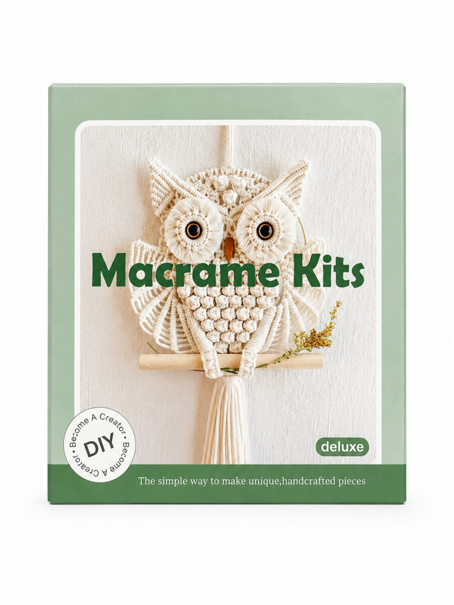 MACRAME SET PARA NIÑOS DISEÑO BUHO - MULTICOLOR 