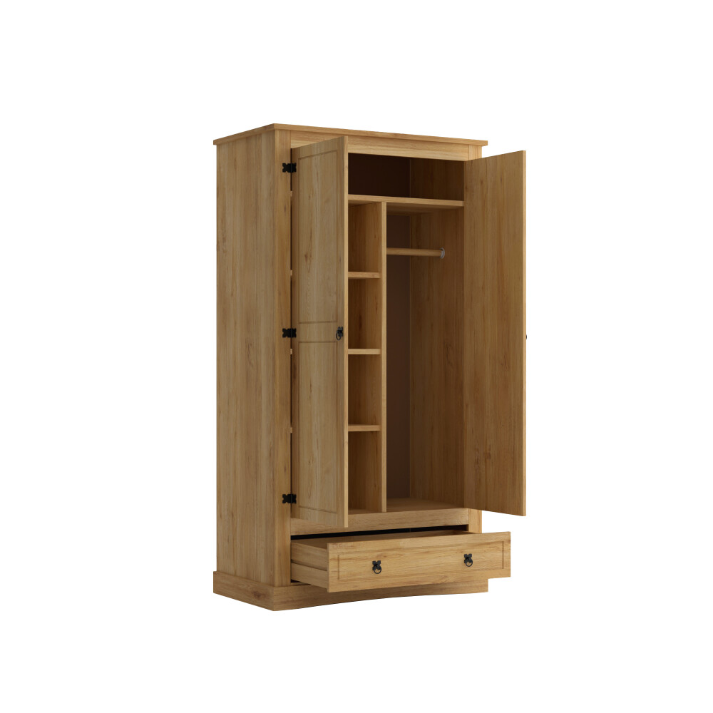 Ropero 2 puertas - Madera maciza Natural