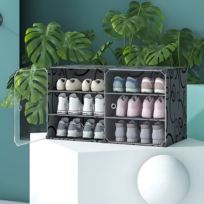 Zapatera 6 Puertas Organizador Multiuso Armable Moderno Marrón