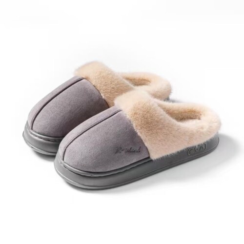 Pantufla Abierta Corderito Unisex Talle Único Grey