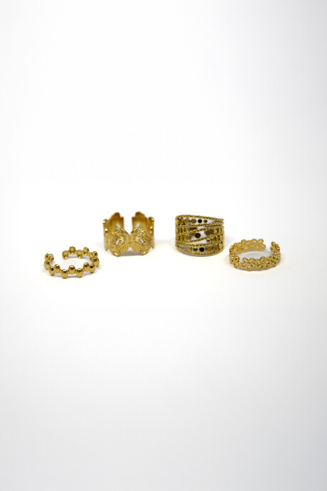 Anillo Piero, Set X4 Dorado