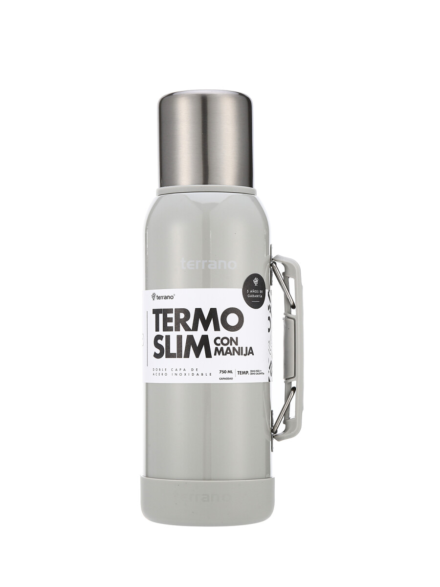 Termo Slim 750mL. con Base Silicona - Oliva Metalizado 