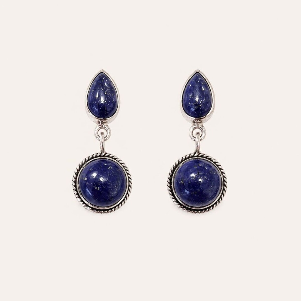 Caravanas Lapislazuli - Plata 925 