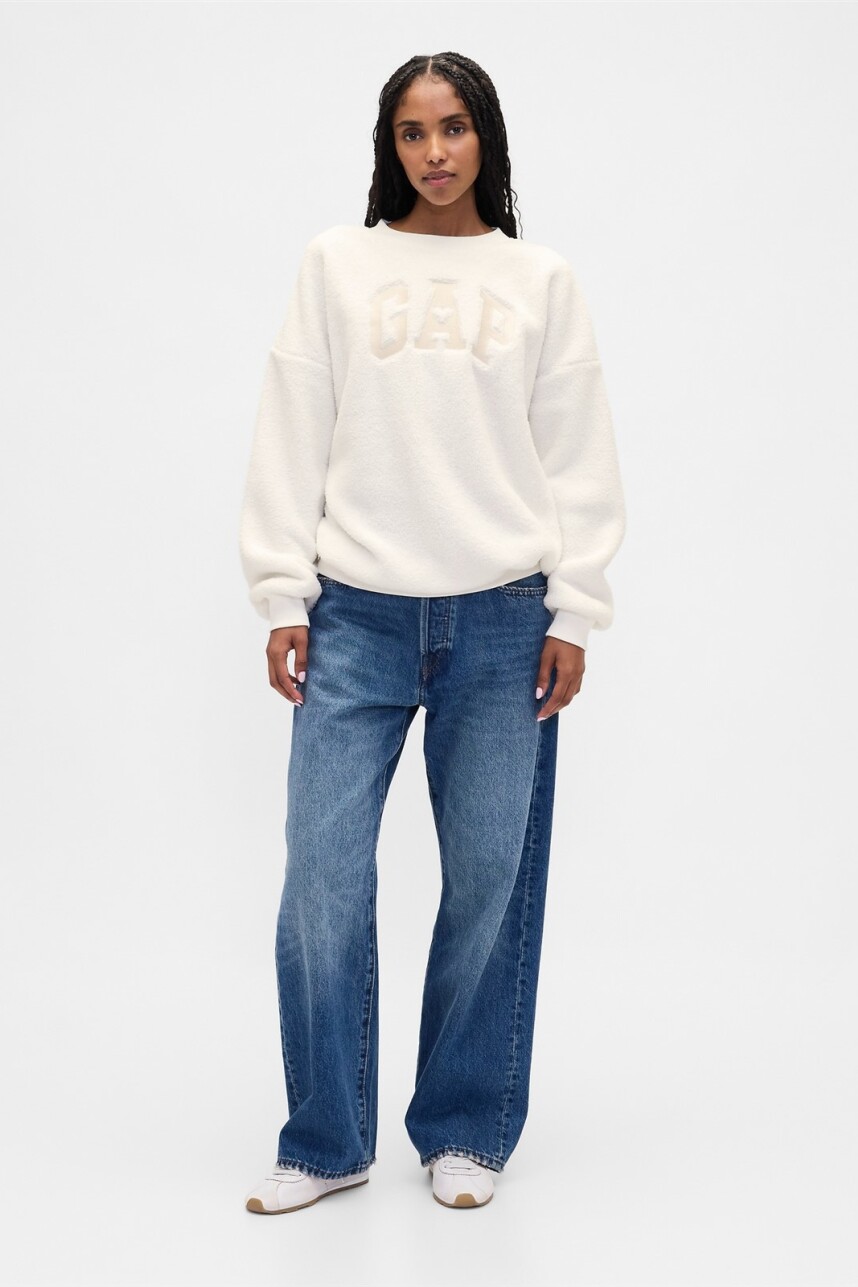 Buzo Corderito Logo Gap Mujer New Off White