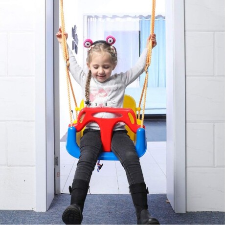 Hamaca Infantil 3en1 Adaptable Bebé Niño Plástico c/Cuerdas Rosa