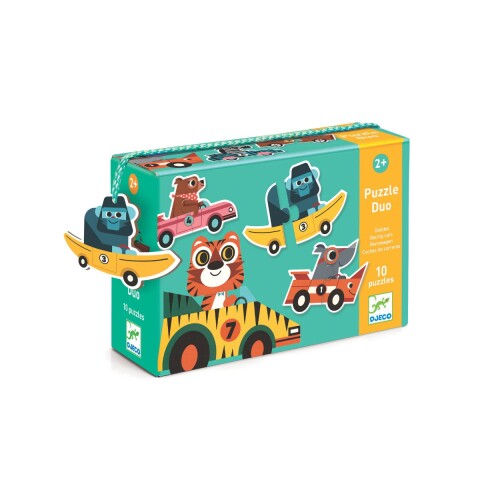 Set x10 puzzle rompecabezas de dos piezas Vehículos