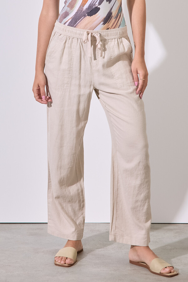 Pantalon Lino BEIGE